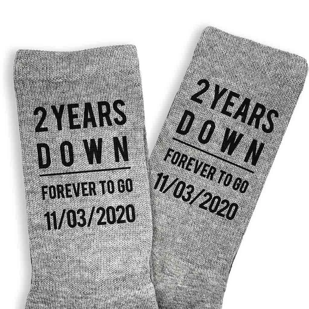 2nd Anniversary Personalized Dress Socks for Men