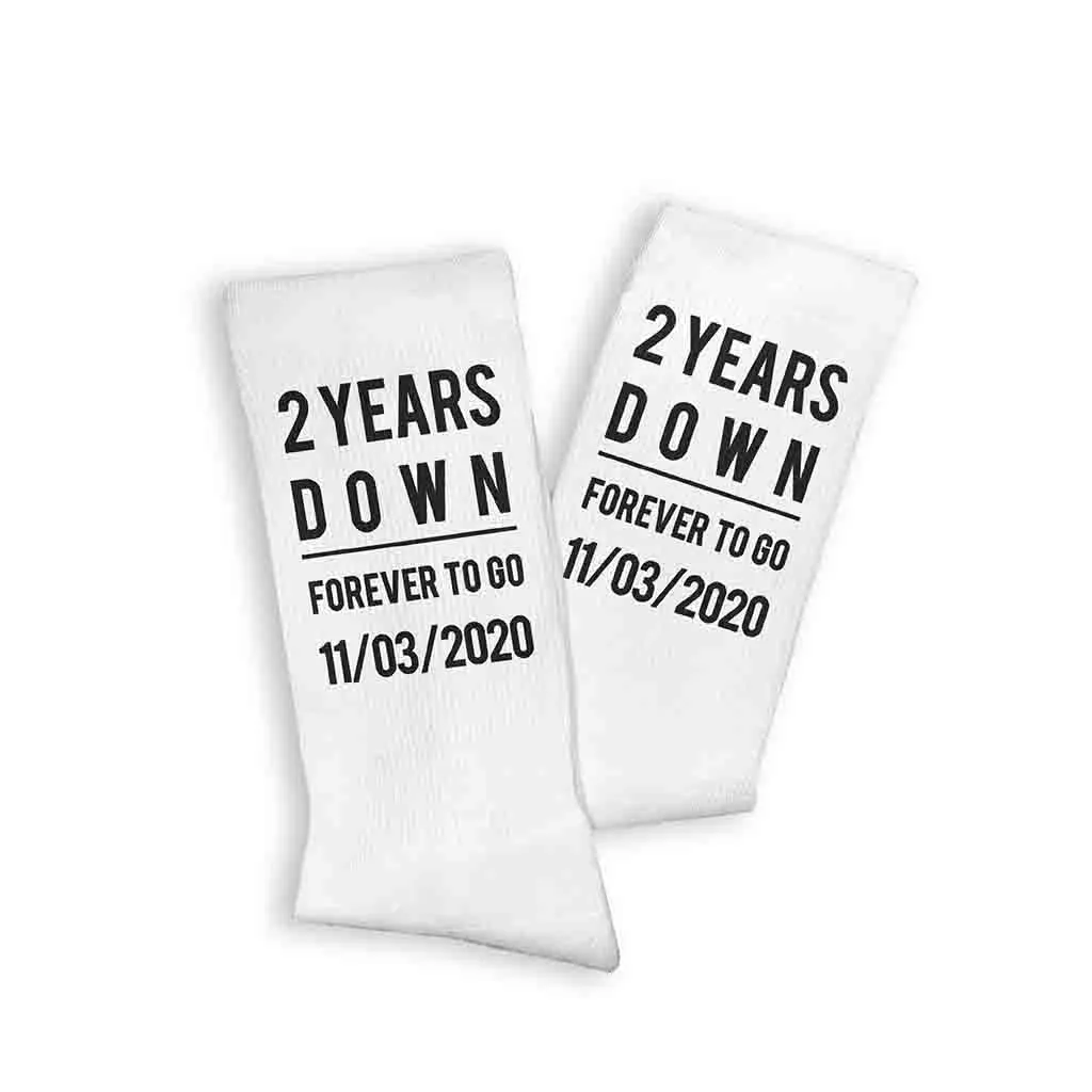 2nd Anniversary Personalized Dress Socks for Men