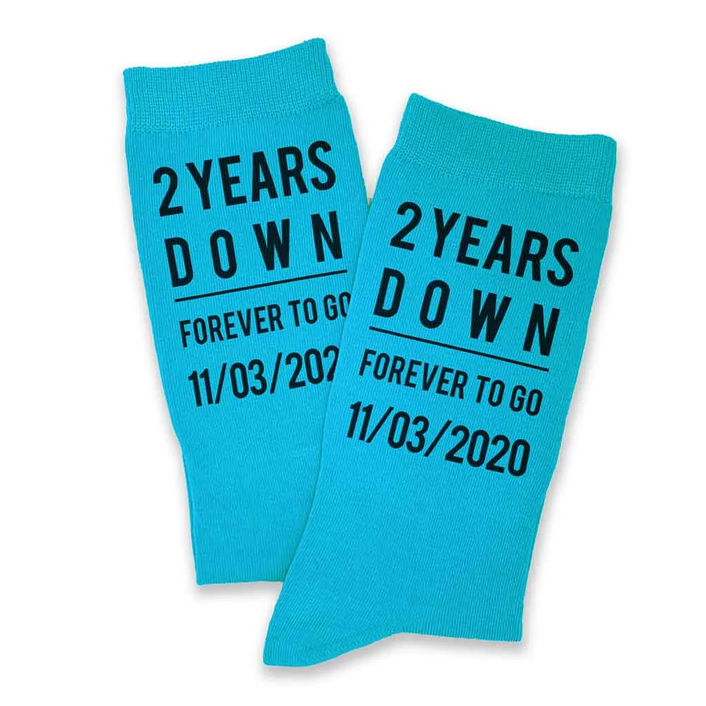 2nd Anniversary Personalized Dress Socks for Men