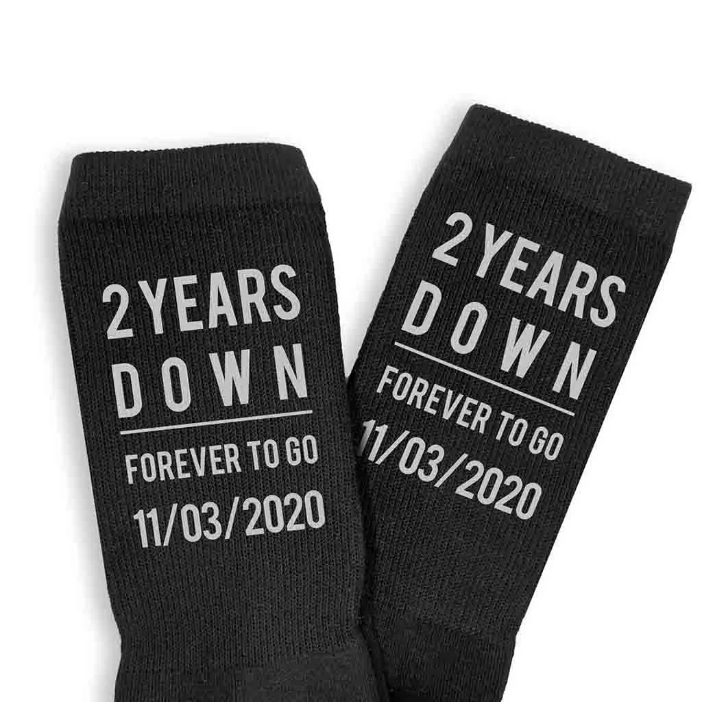 2nd Anniversary Personalized Dress Socks for Men