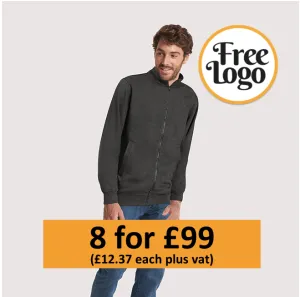 8 For £99 Full Zip Sweatshirt FREE LOGO Bundle Deal