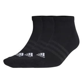 ADIDAS UNISEX CUSHIONED LOW-CUT SOCKS 3 PAIRS BLACK SOCKS