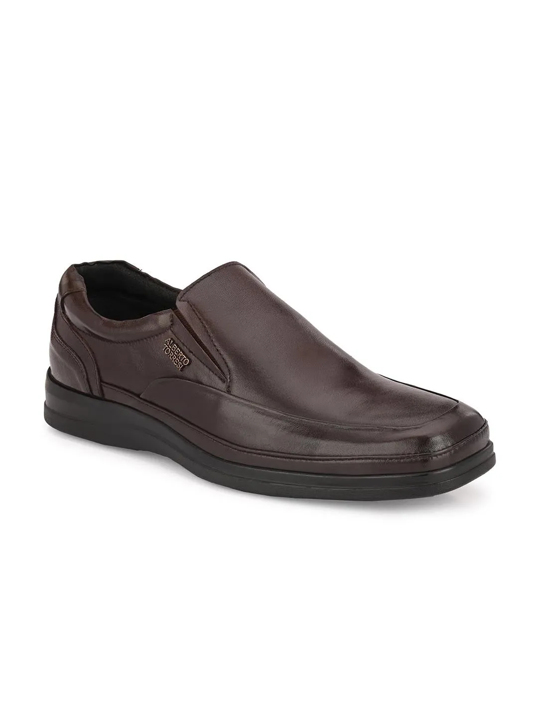 Alberto Torresi Genuine Leather Brown Slipon Formal Shoes for Men