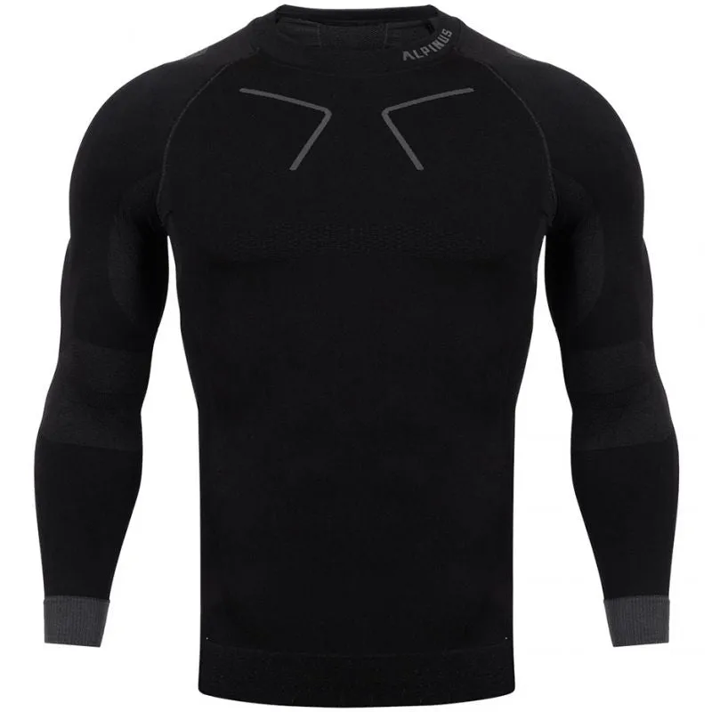 Alpinus Mens Tactical Base Layer Thermoactive T-Shirt - Black/Gray