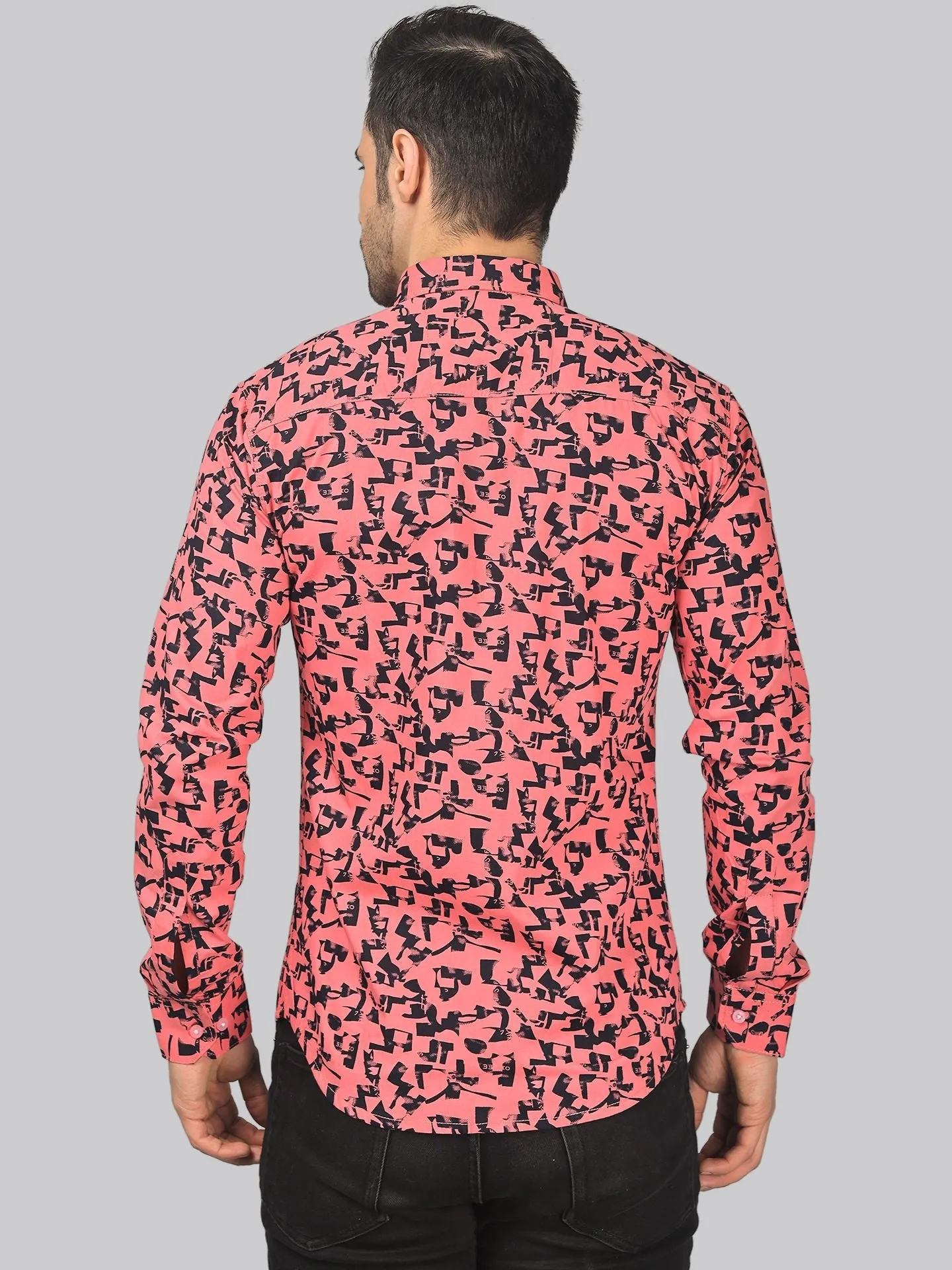 Artisanal Printed Full Sleeve Cotton Button-up Shirt for Men