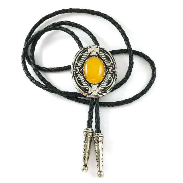 Ashore shop Western Cowboy Bolo Tie with Natural Stone