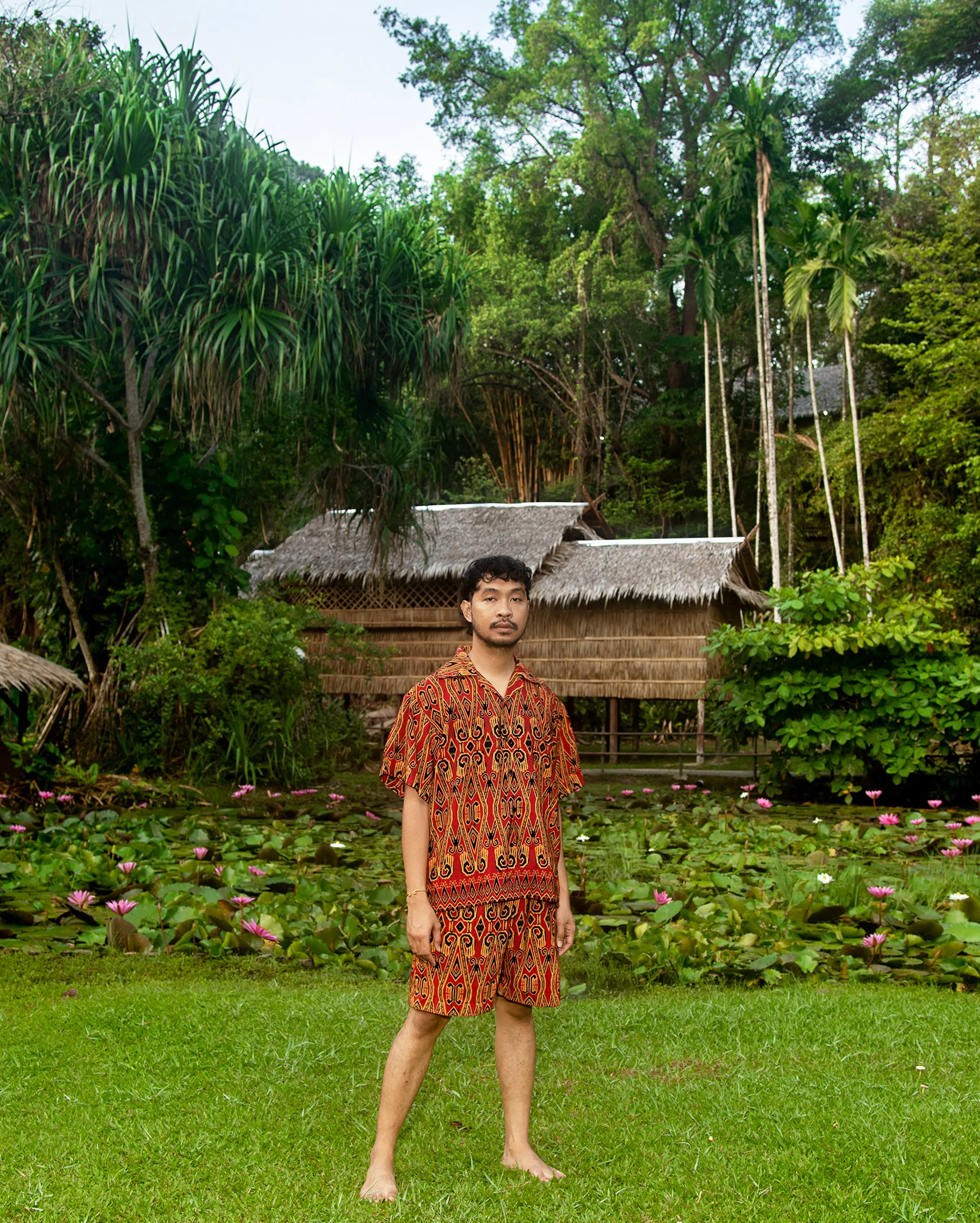 Baju Pantai Borneo (Maroon)