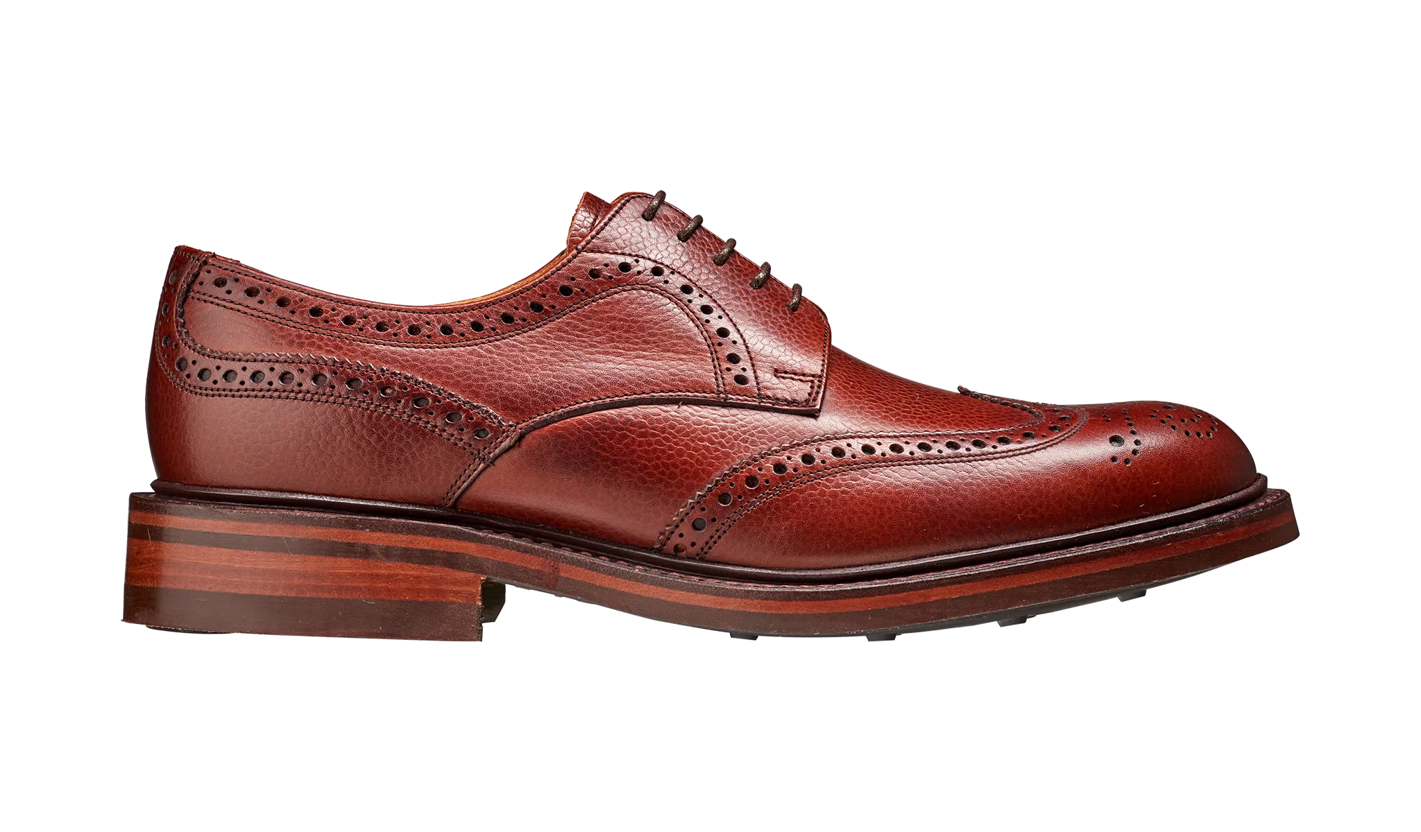 Barker Kelmarsh Wingtip Brogue Derby Shoe - Cherry Grain