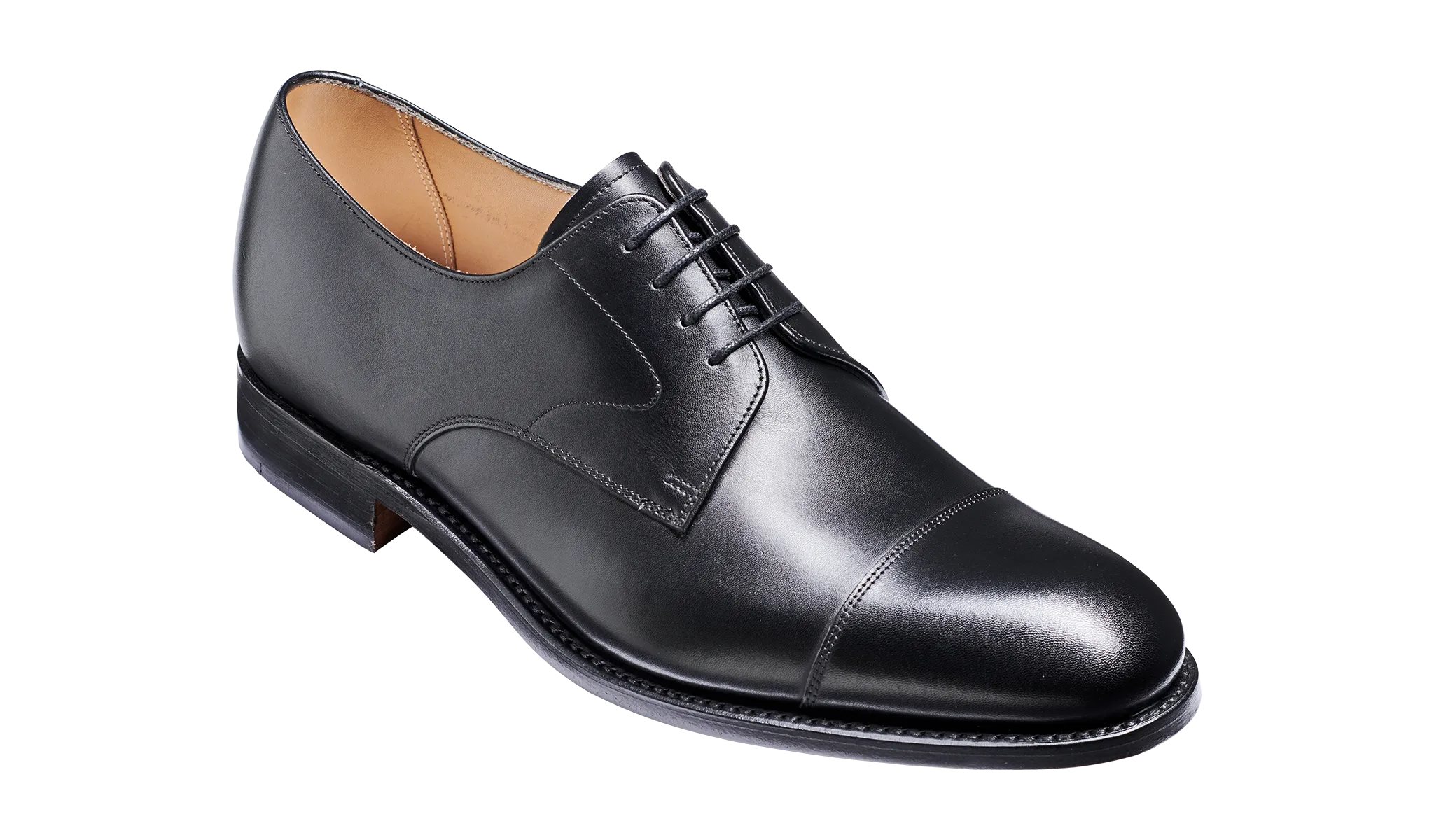 Barker Morden Classic toe-cap Derby Shoe -Black Calf