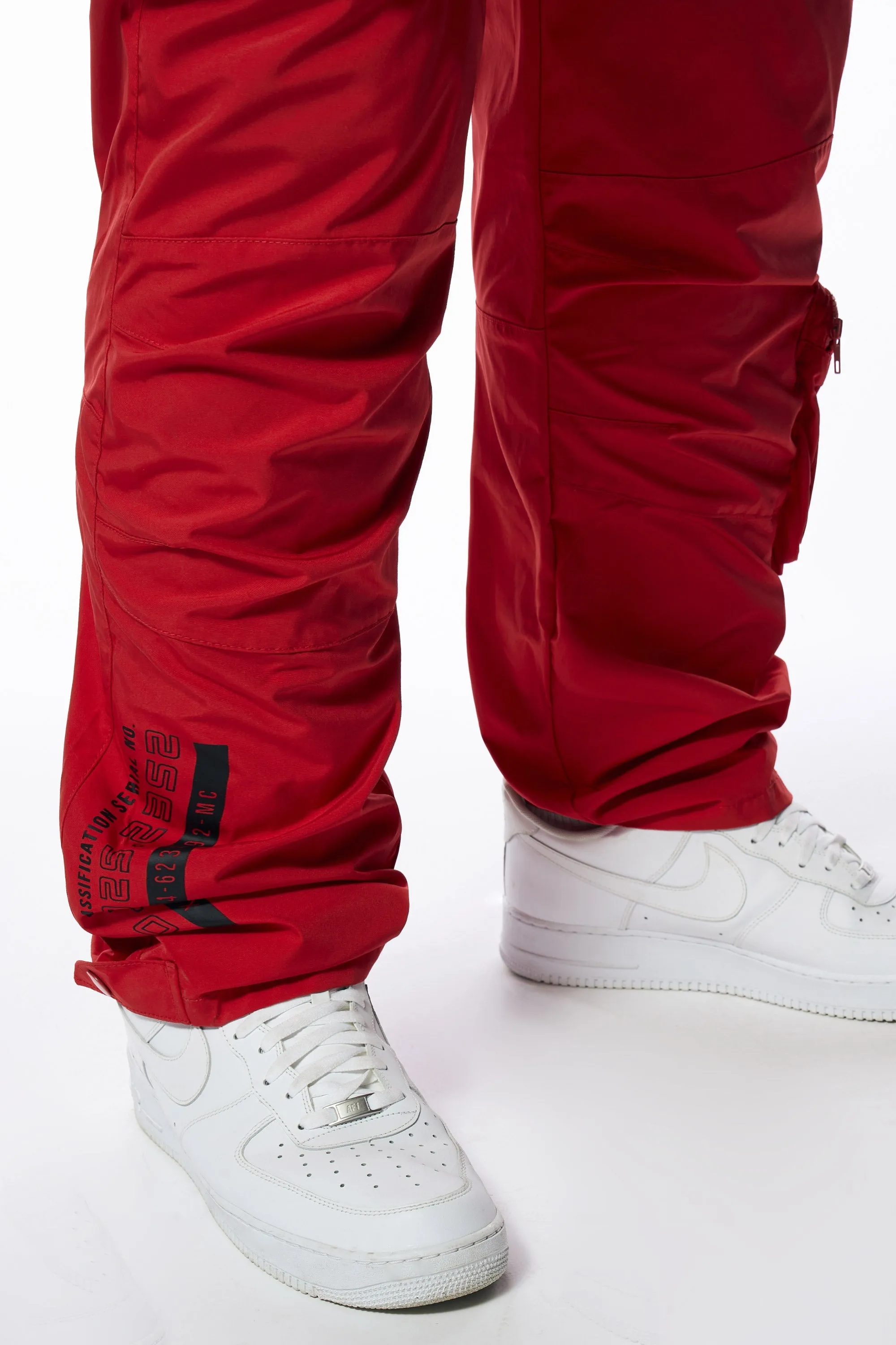 Big and Tall - Printed Utility Windbreaker Joggers - Red