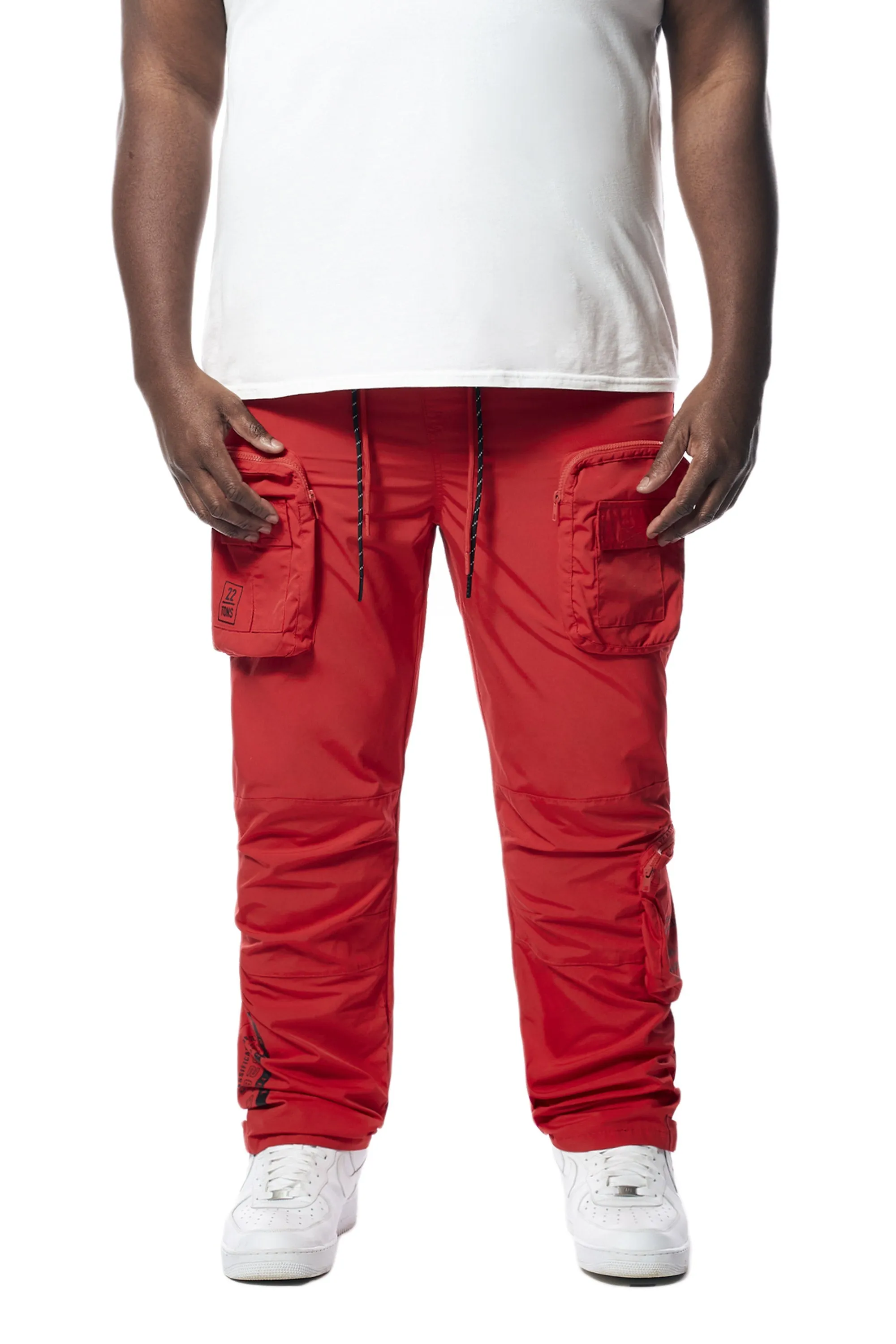 Big and Tall - Printed Utility Windbreaker Joggers - Red