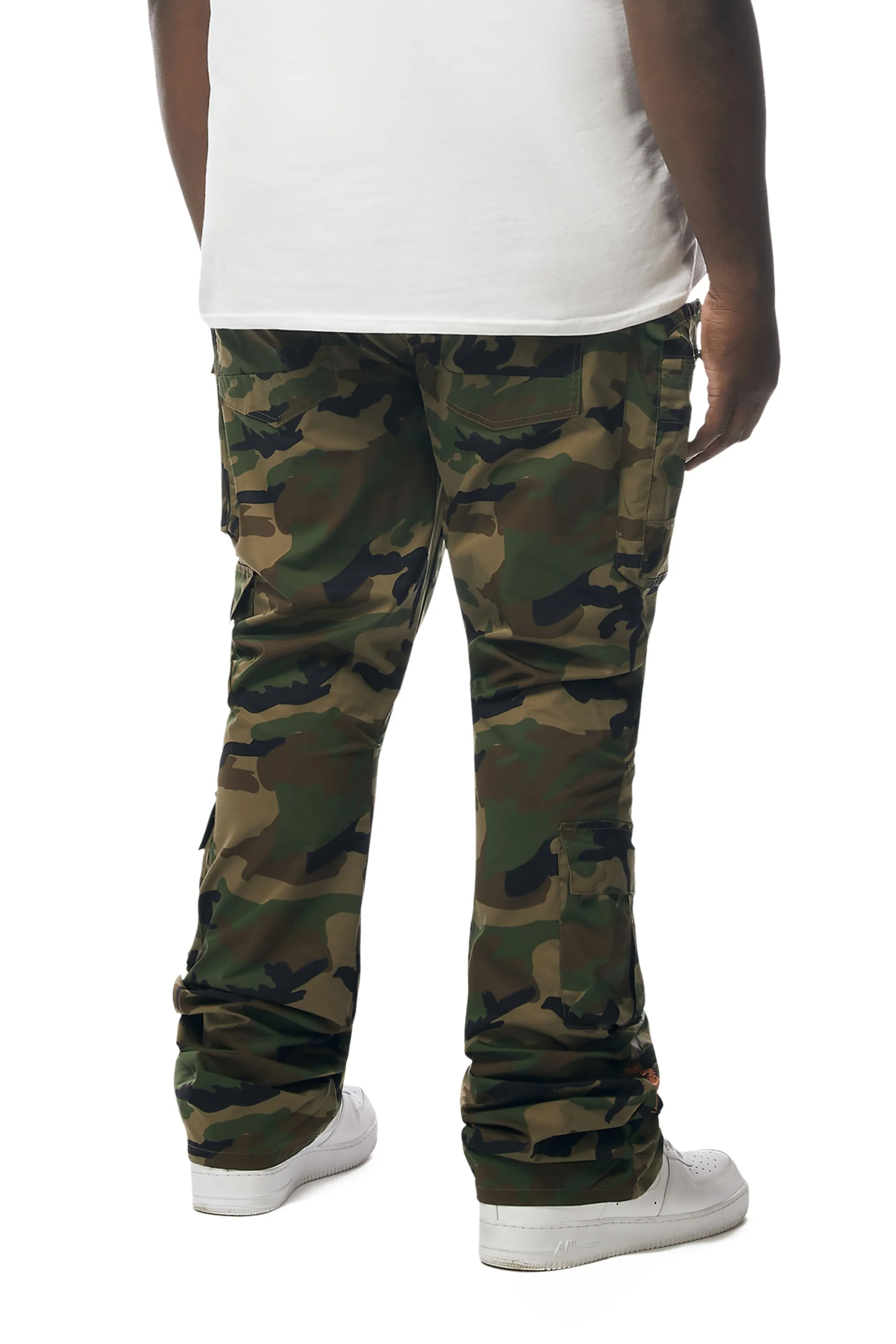 Big And Tall Stacked Windbreaker Utility Pants - Wood Camo