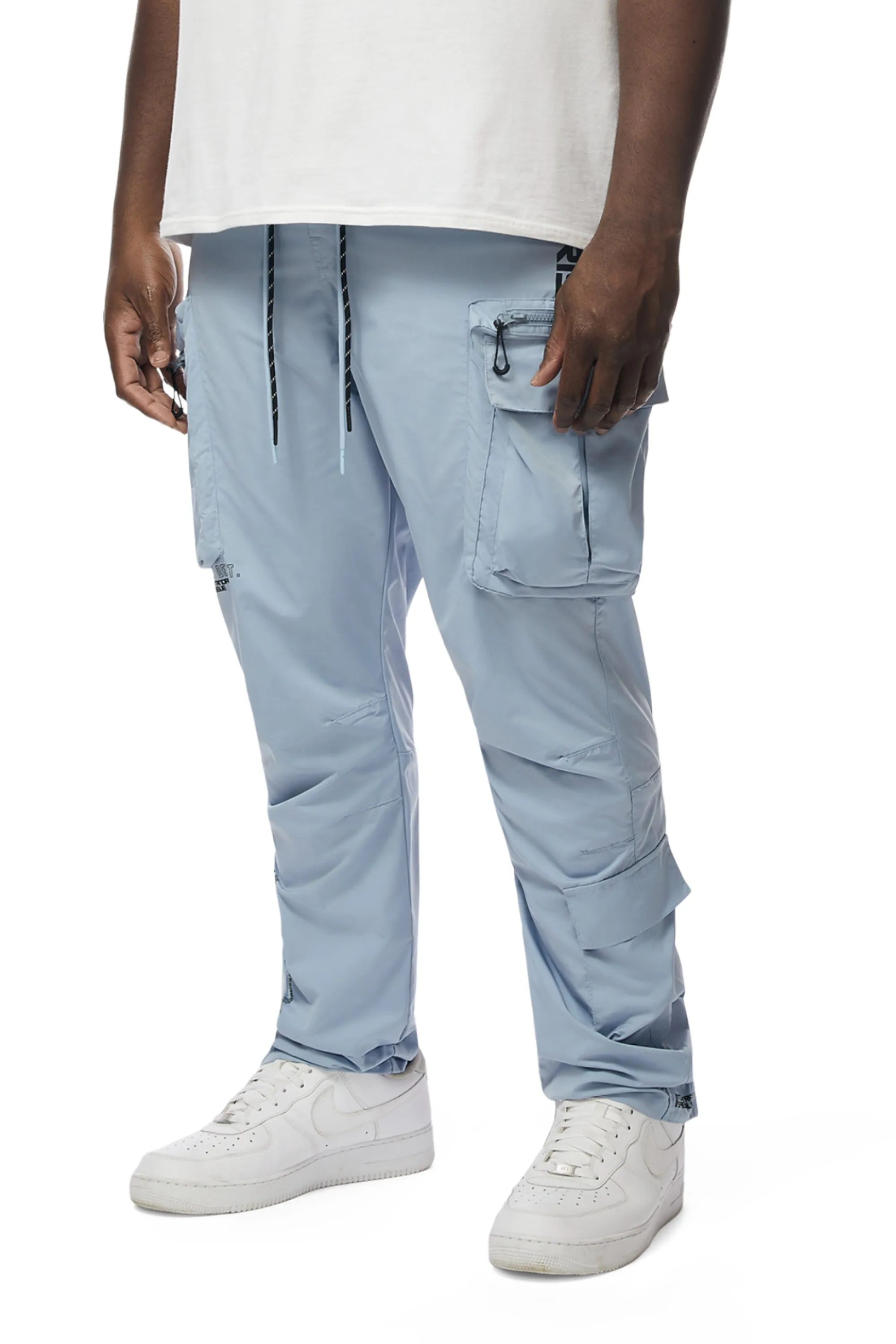 Big and Tall - Utility Windbreaker Pants - Pale Blue