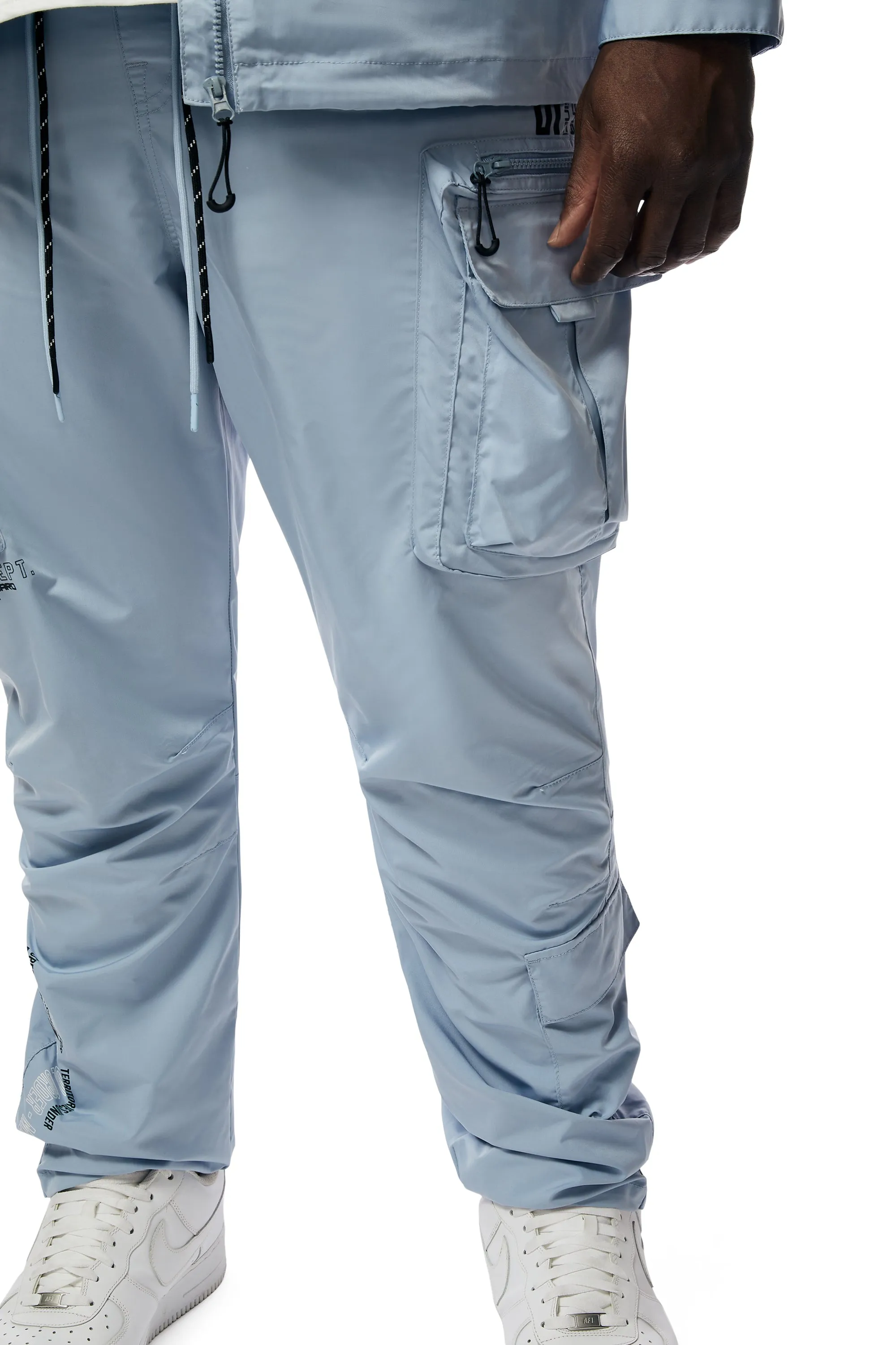 Big and Tall - Utility Windbreaker Pants - Pale Blue