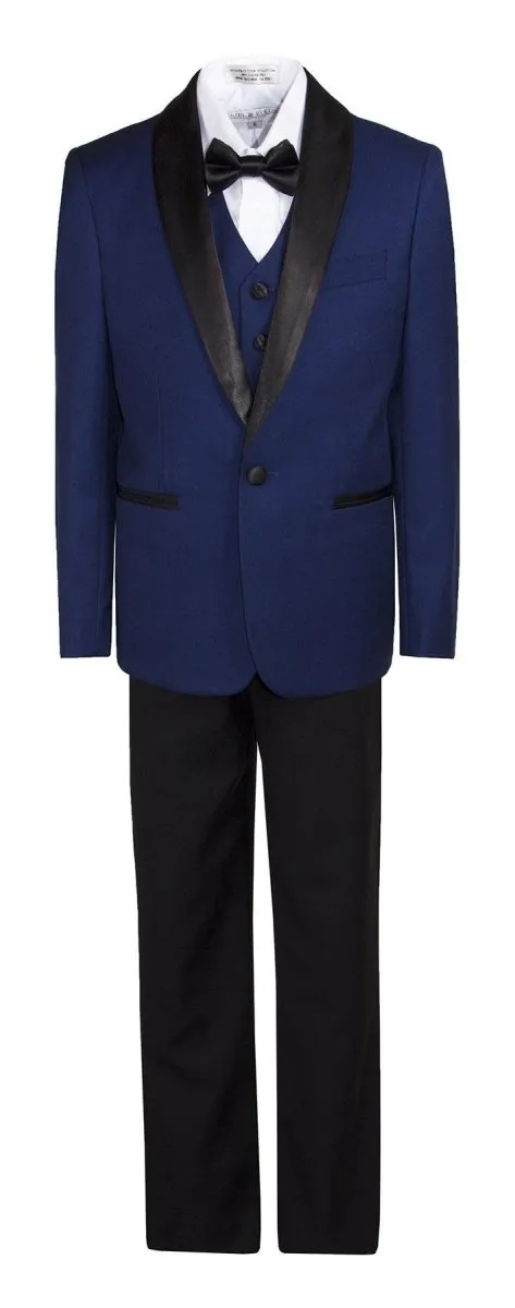 Boys' 5 Piece Slim Fit Shawl Tuxedo - 4 Colors