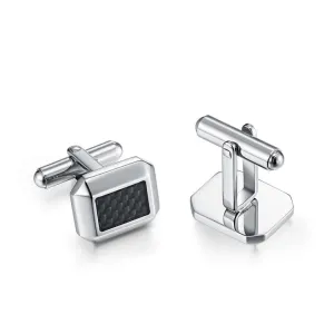 Carbon Fiber Inlay Men's French Swank Cufflinks