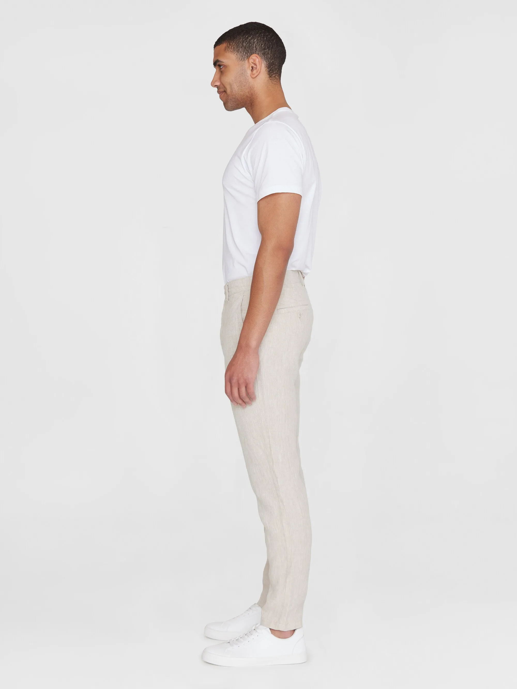 CHUCK regular linen pants - GOTS/Vegan - Light feather gray