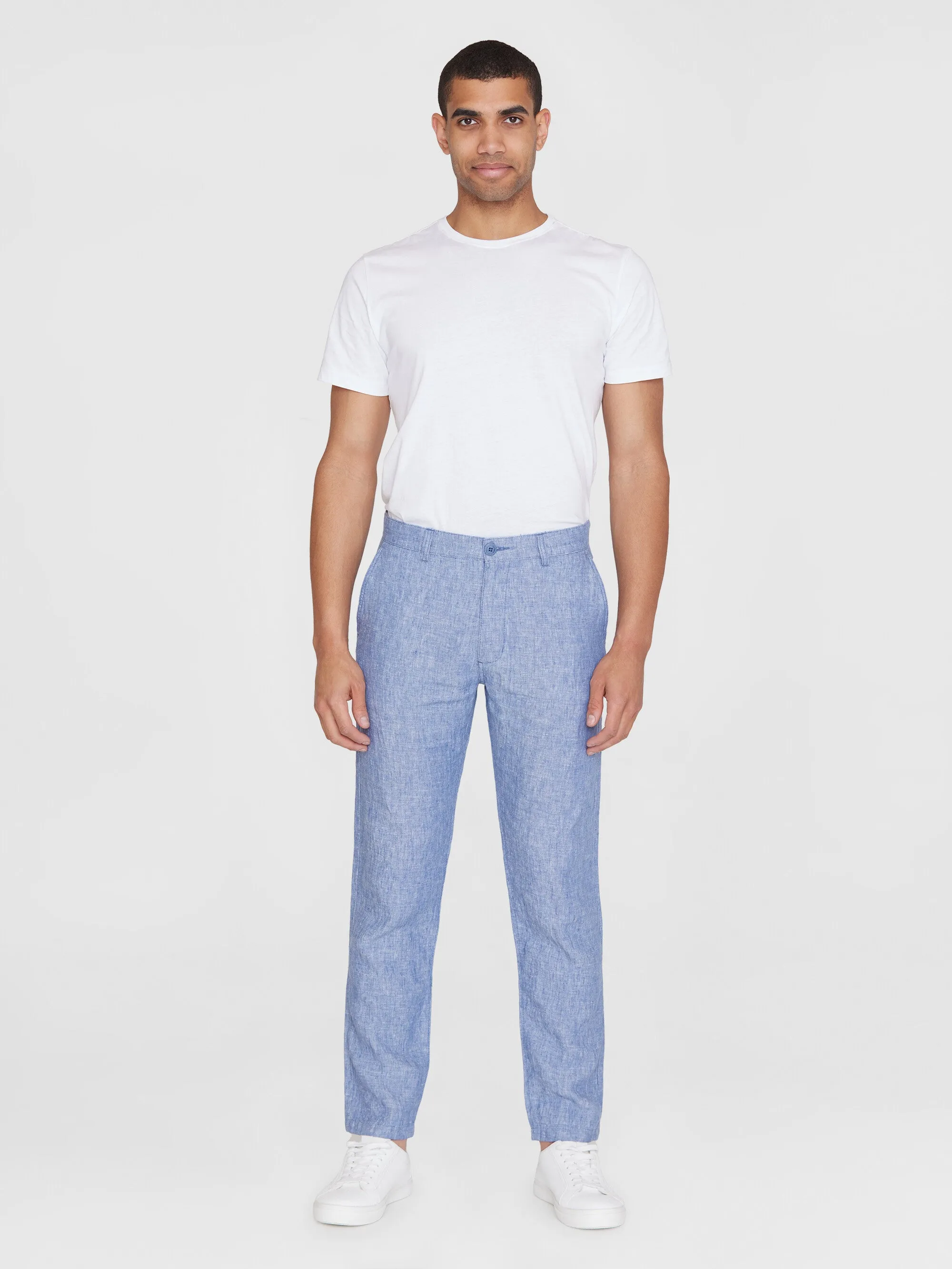 CHUCK regular linen pants - GOTS/Vegan - Moonlight Blue