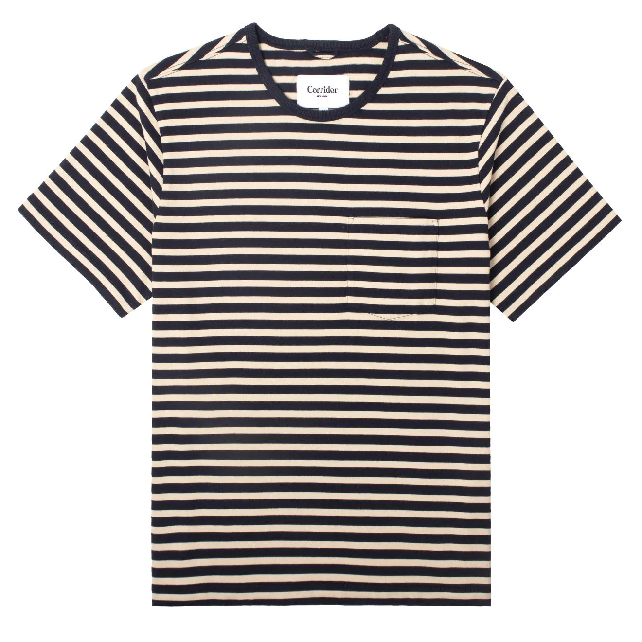 Corridor Organic Striped T-Shirt Navy