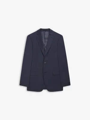 Costello Polywool Skinny Navy Textured Suit Jacket