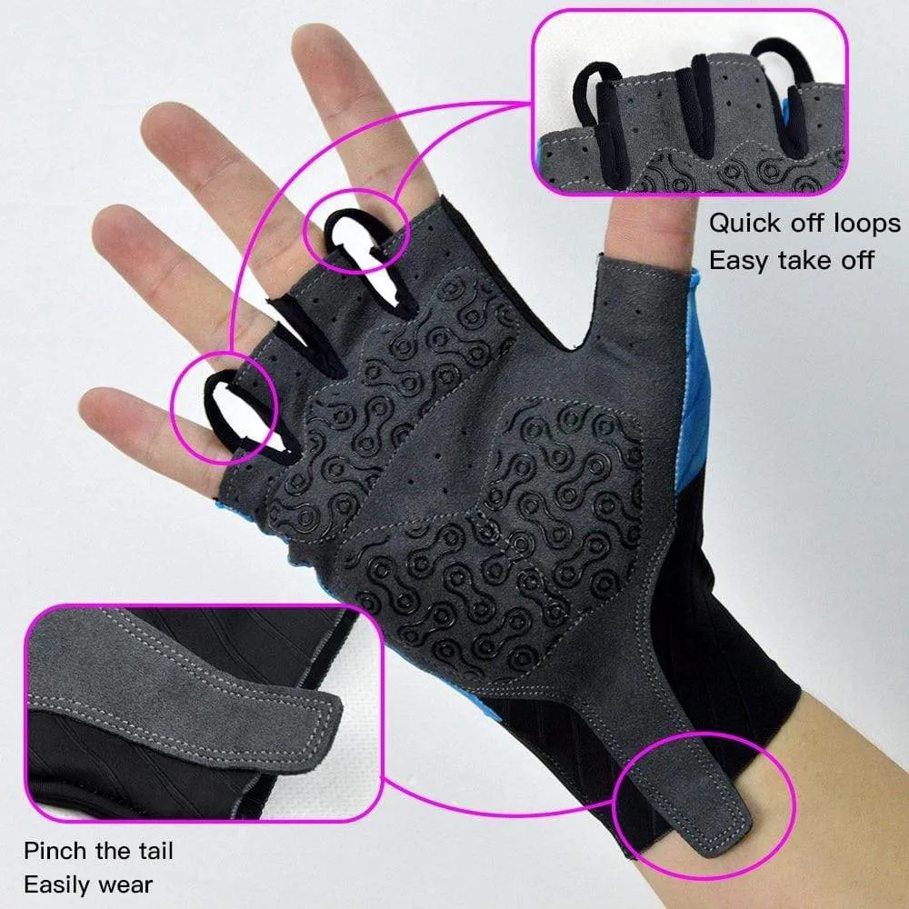 Cycling Gloves Pro Light Soft Breathable Cool Dry Half Finger Cycling Glove Anti Slip Shockproof Bike Gloves MTB Road