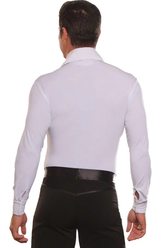 Dance America MS5 Men's Ballroom or Latin Simple Shirt with Zipper and Trunks in Stock