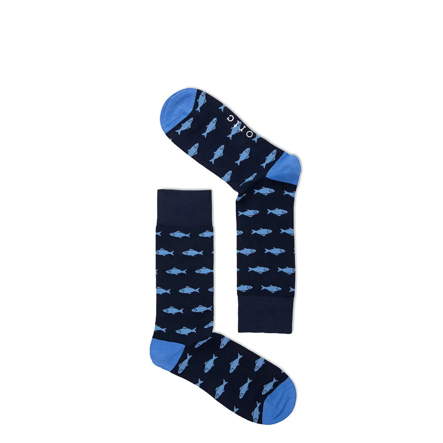 FISH SOCKS - NAVY FISH