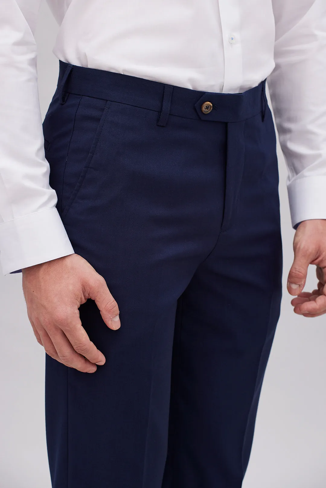 Fumiya Navy Textured Suit Pants