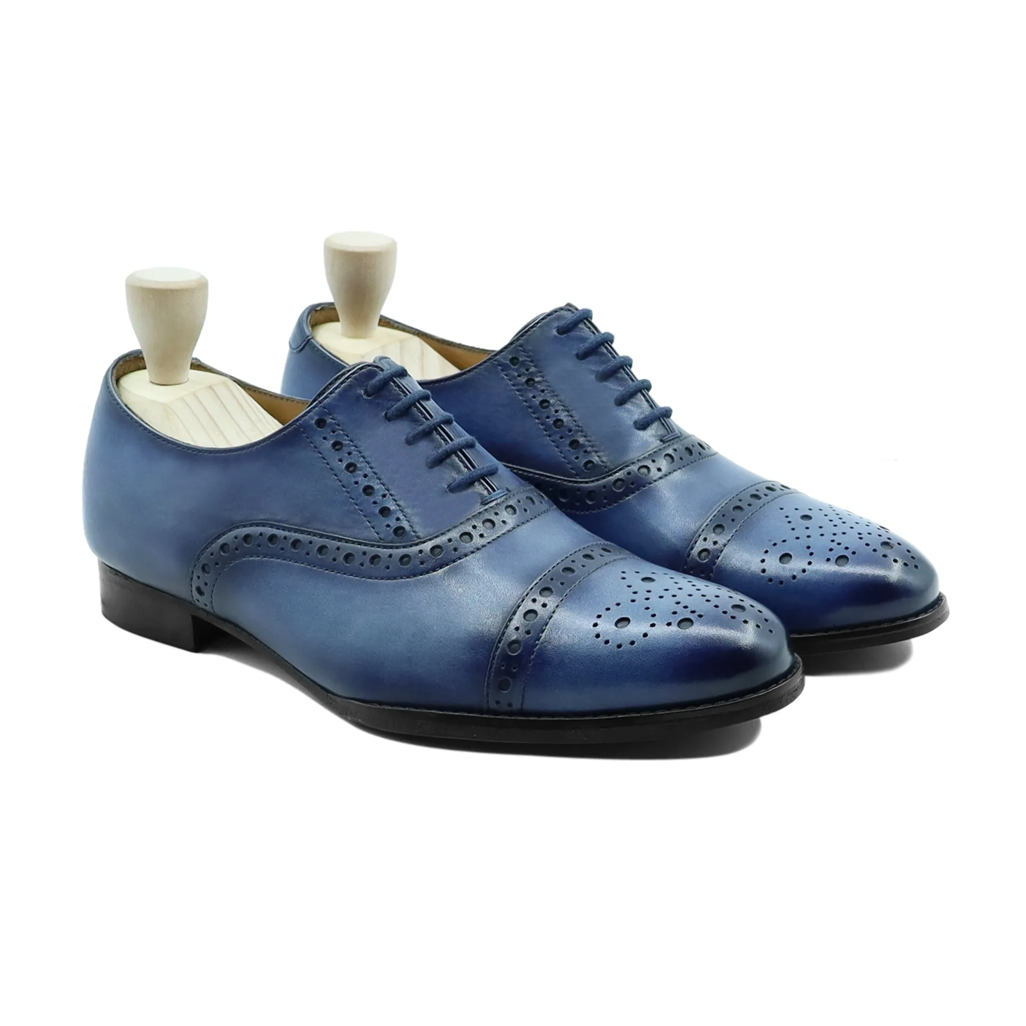 Garland - Men's Greyish Blue Calf Leather Oxford