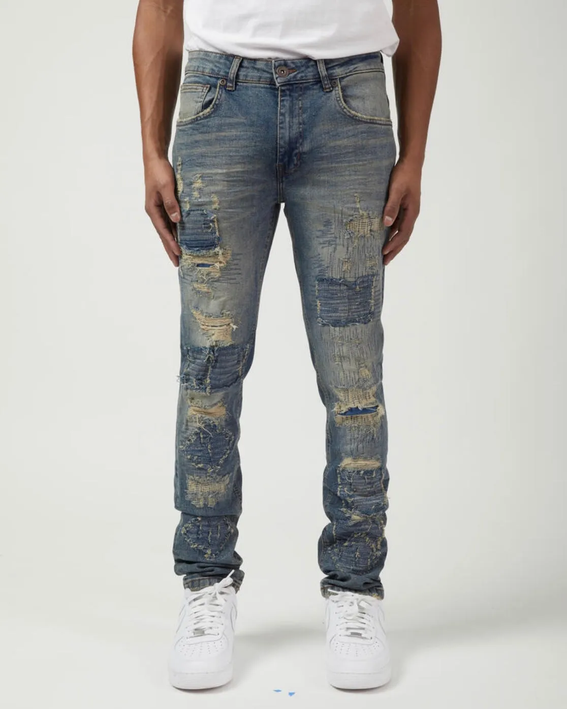 Hyper Stiched Distressed Jeans