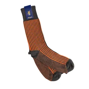 KENSINGTON RIBBED SOCKS BURNT ORANGE/SLATE