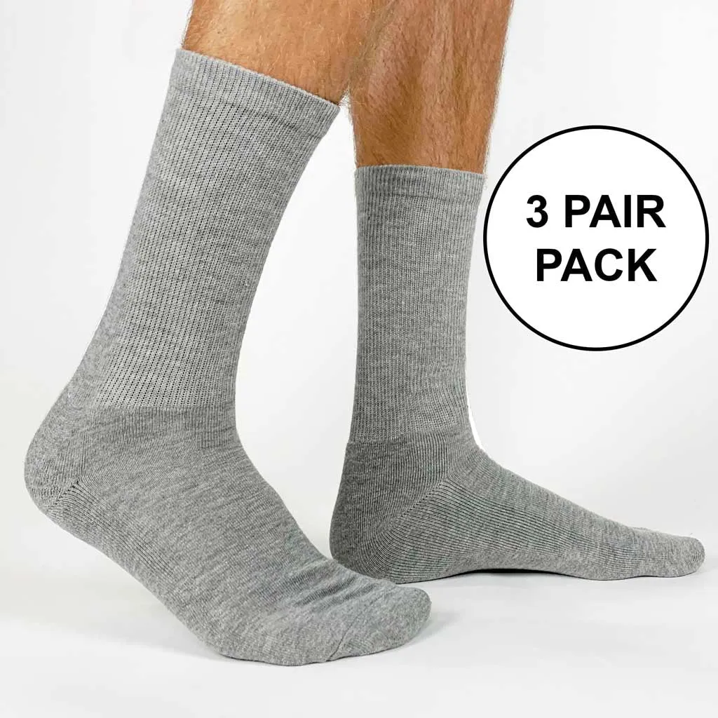 Large 1/2 Cushion Basic Cotton Ribbed Crew Socks - 3 Pack