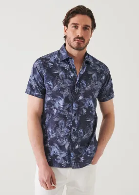 LEAF PRINT COTTON SHIRT