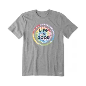 Life Is Good Men's Coin Crusher Tie Dye Tee - Heather Gray