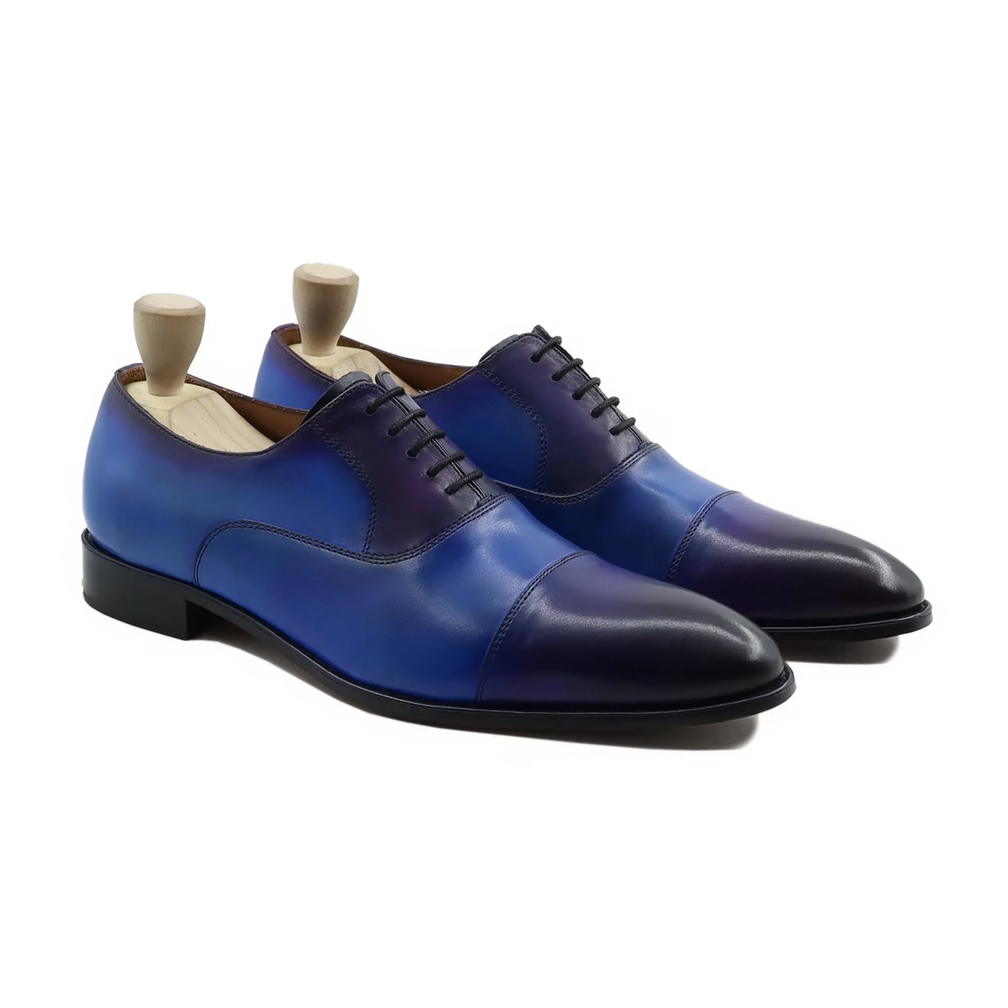 Lobelia - Men's Burnish Blue Calf Leather Oxford Shoe