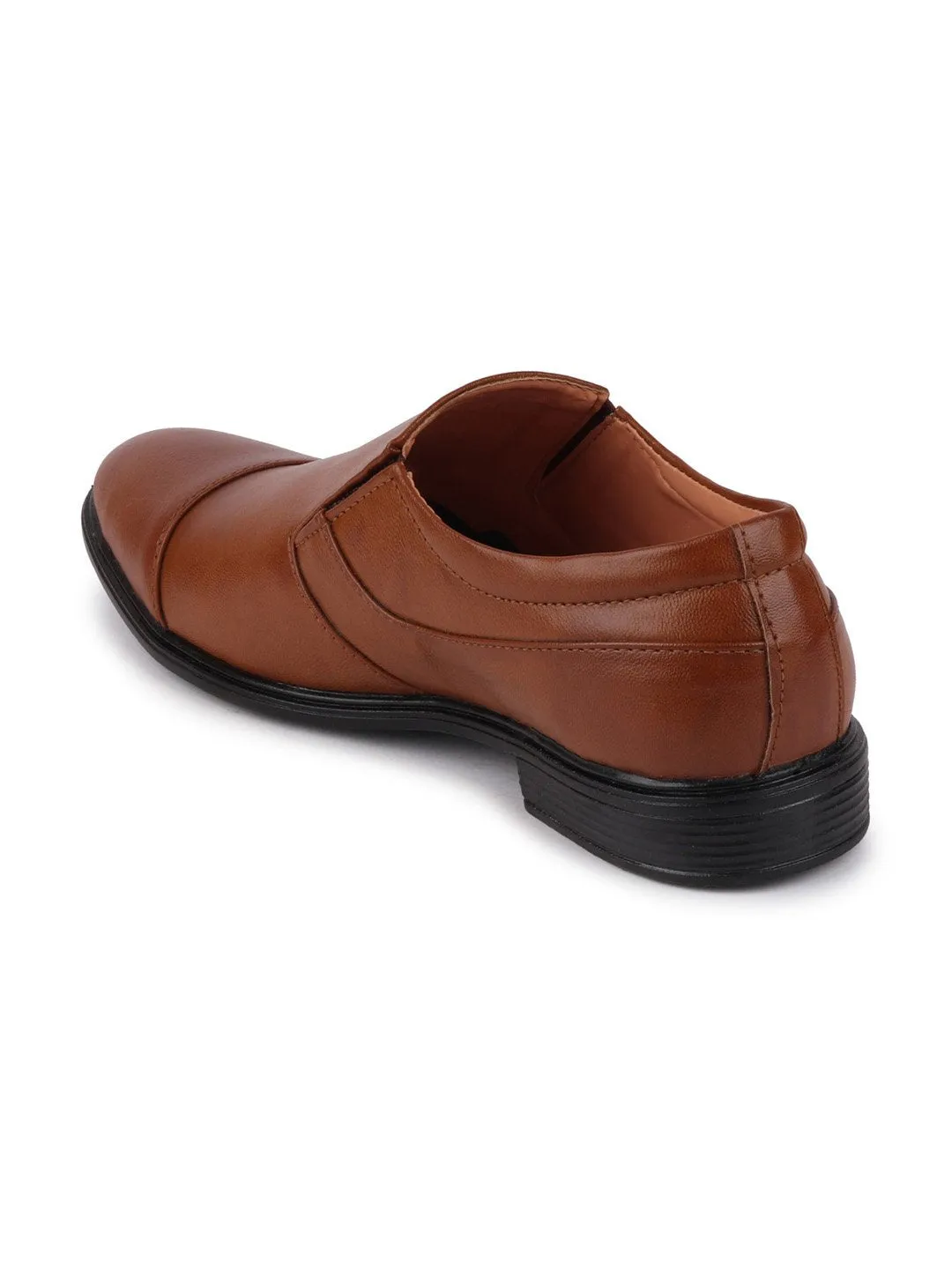 Men Tan Formal Slip-On Shoes