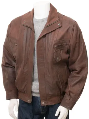 MEN'S BROWN NUBUCK LEATHER BLOUSON