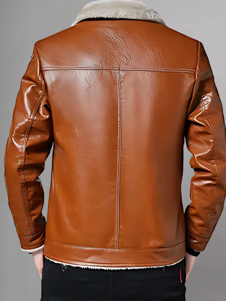 Mens Causal Leather Jacket