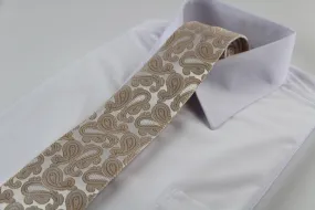 Mens Champagne Elegant Paisley Patterned 8cm Neck Tie