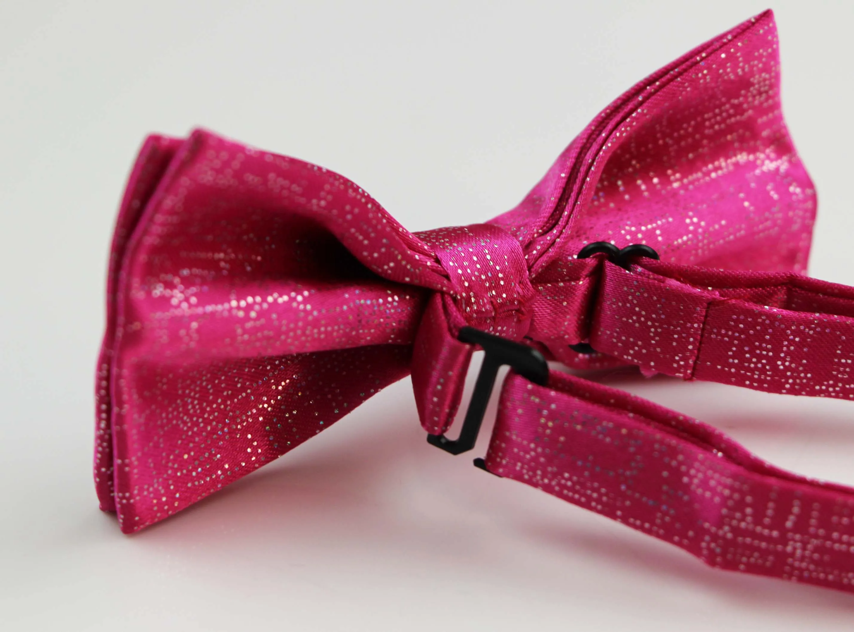 Mens Hot Pink Sparkly Glitter Patterned Bow Tie