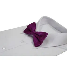 Mens Magenta Disco Shine Checkered Patterned Bow Tie