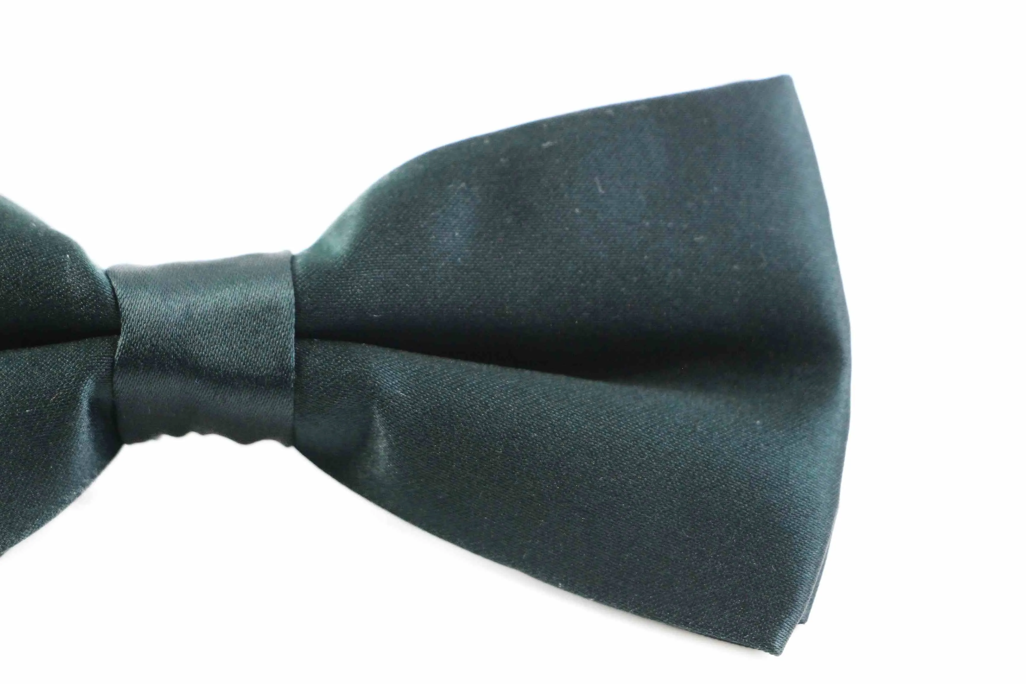 Mens Matt Solid Plain Bottle Green Colour Bow Tie