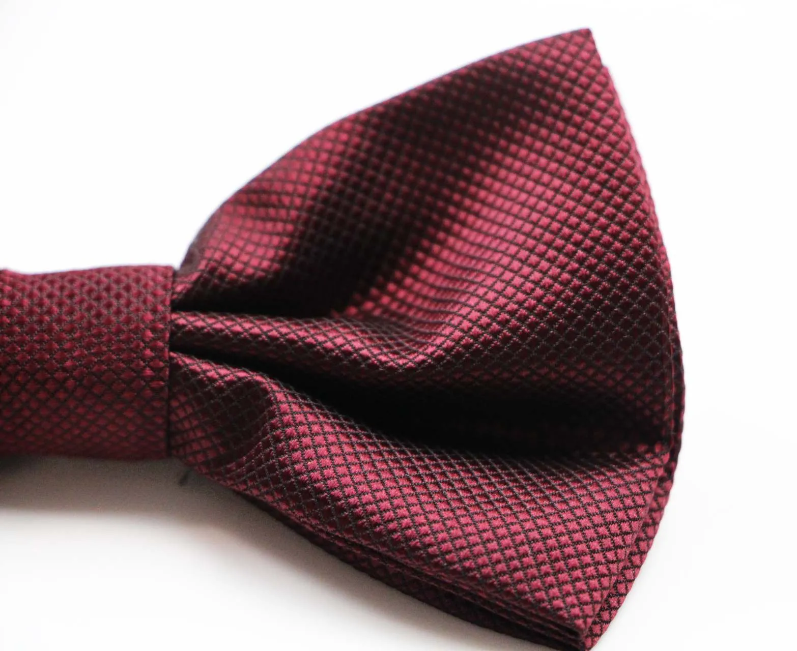 Mens Plum Plain Coloured Checkered Bow Tie