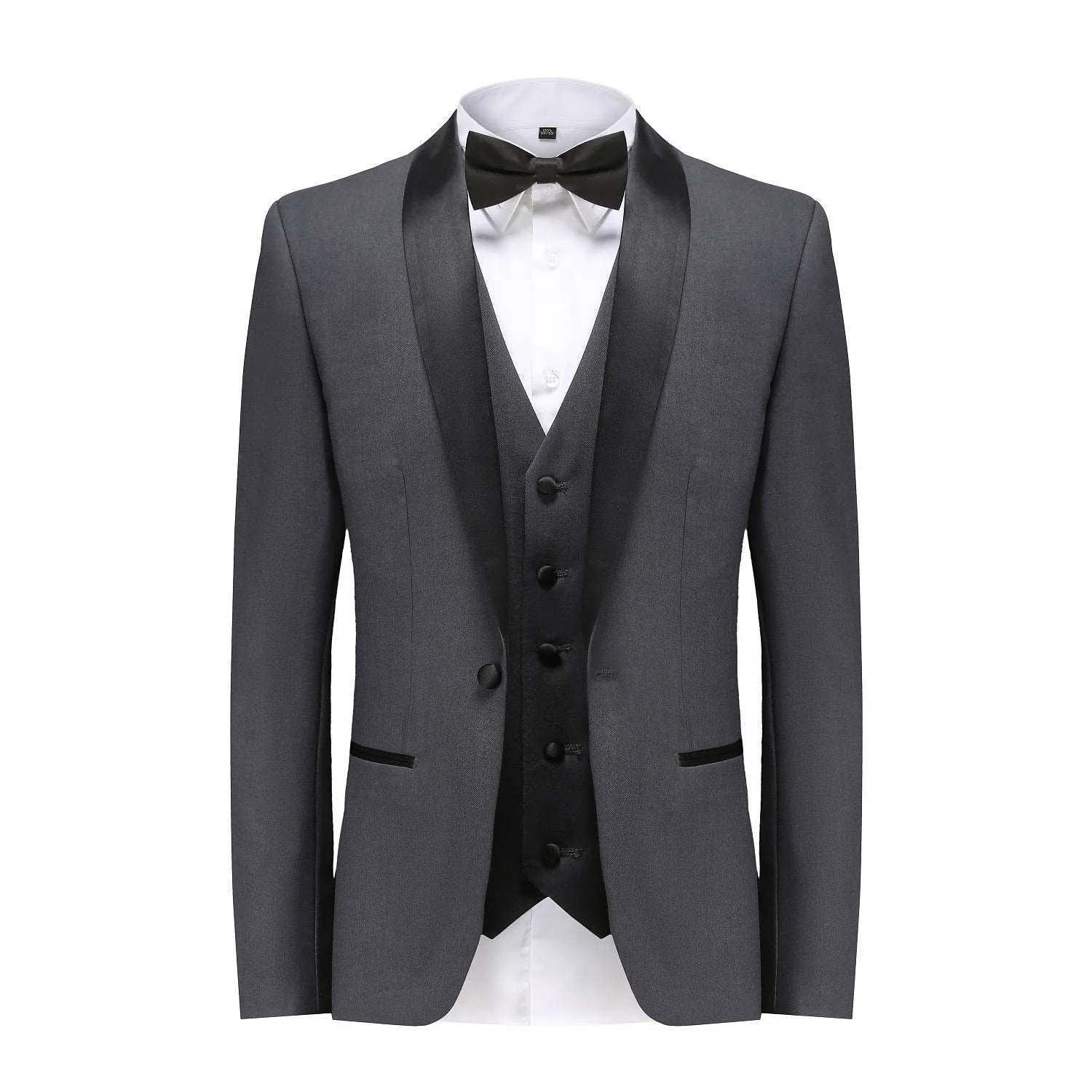 Men's Premium 3 Pc Shawl Lapel Slim Fit Tuxedo Set