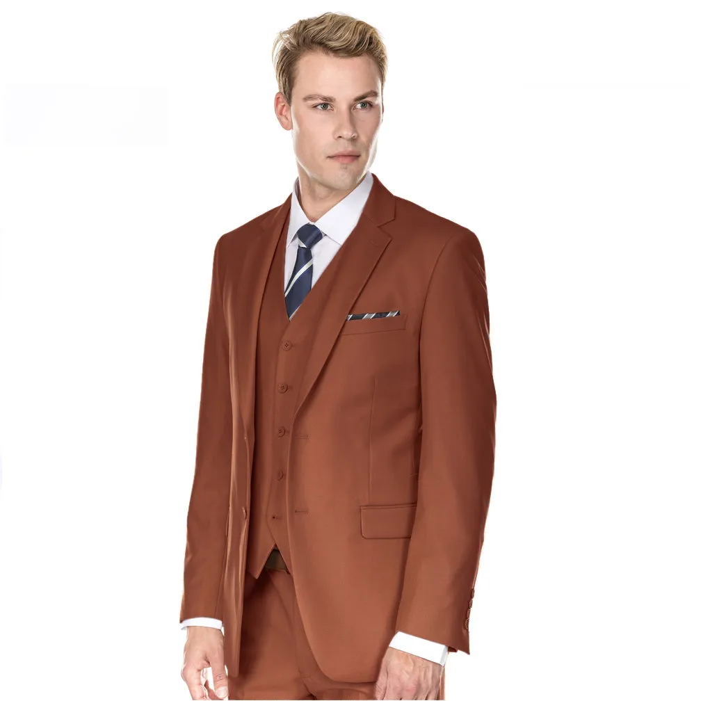 Men's Signature 3-Piece Slim Fit Suits (Lt Beige, Hunter Green, Copper)