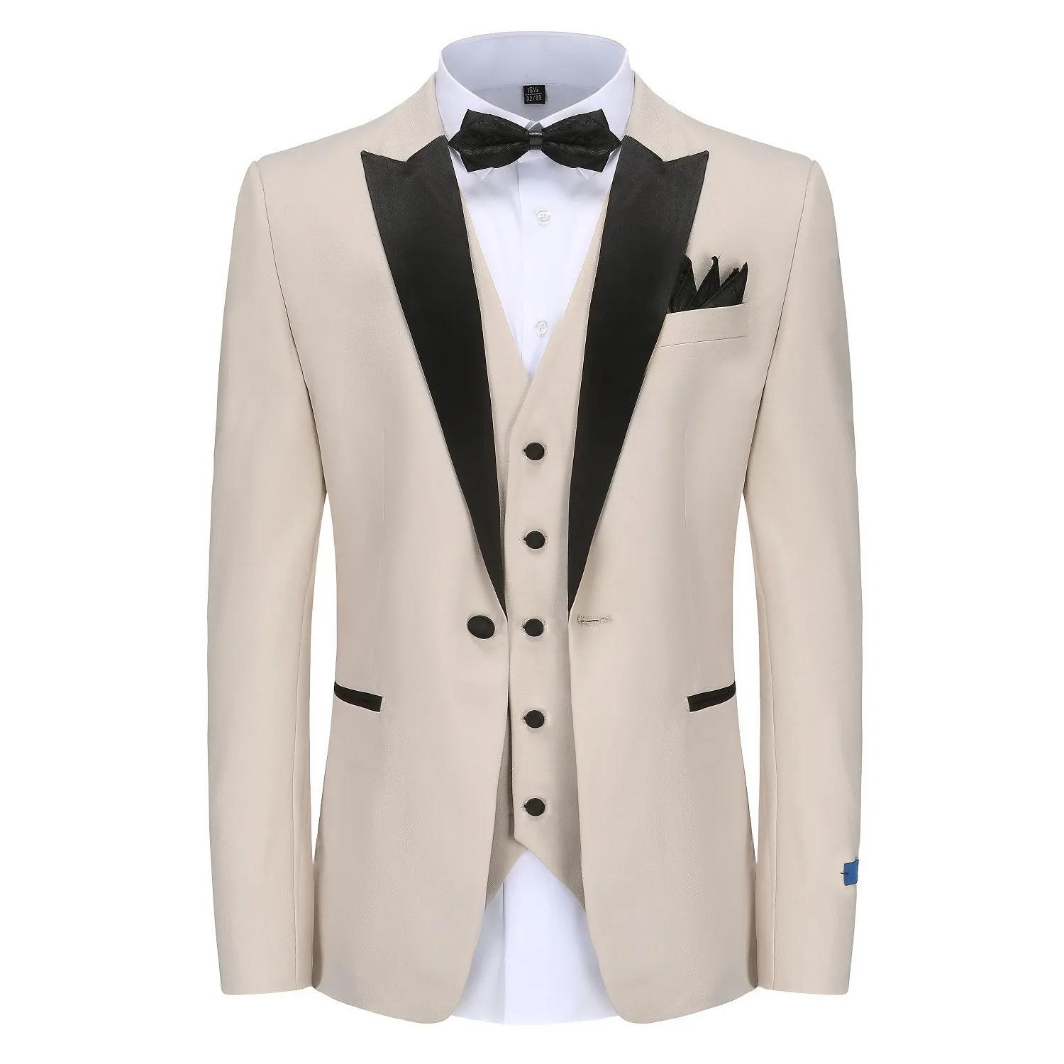 Men's Slim-Fit 3PC Satin Peak Lapel Tuxedo