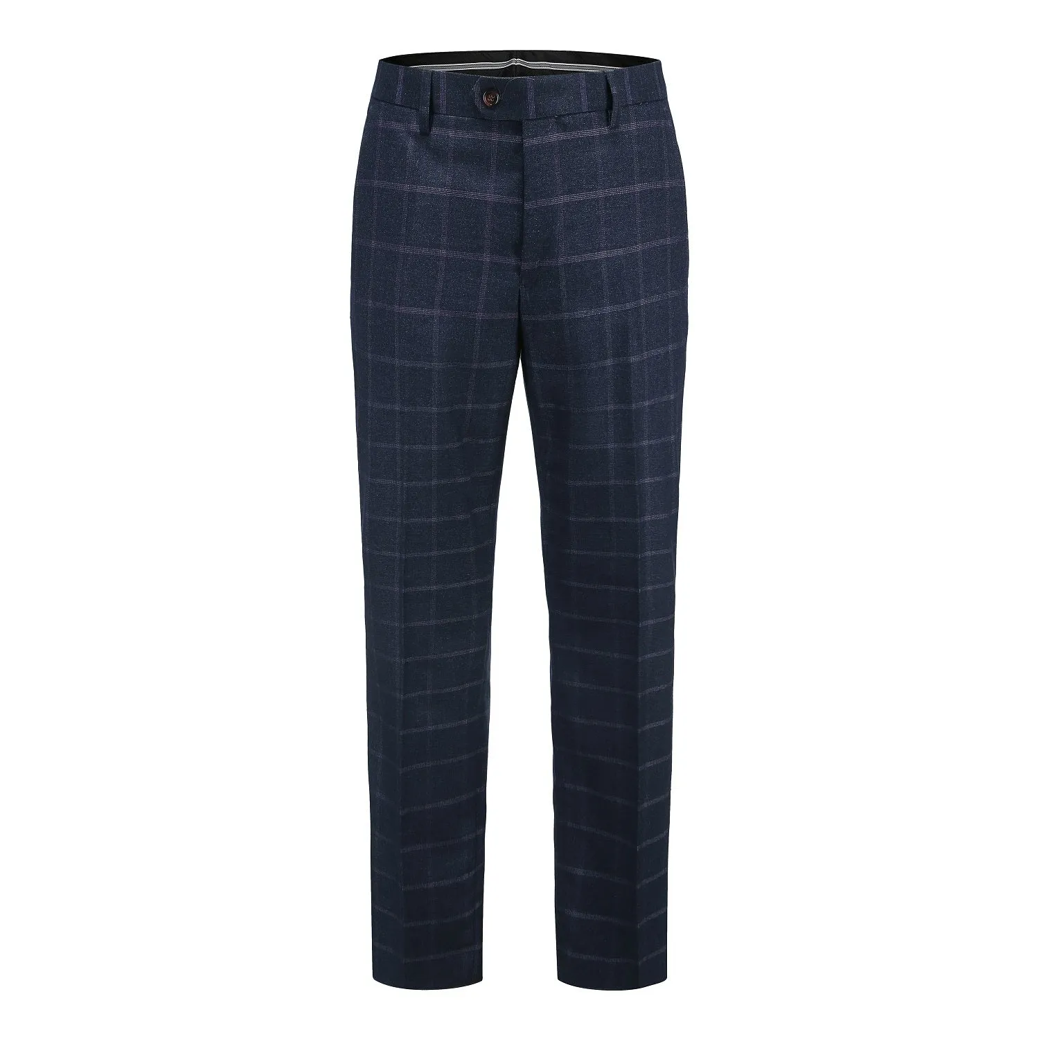 Men's Slim-Fit 3PC Windowpane Plaid Suit