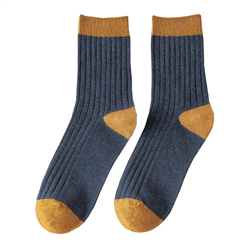 Men's Socks Autumn and Winter Cotton Color Matching Basic All-Matching Tube Socks