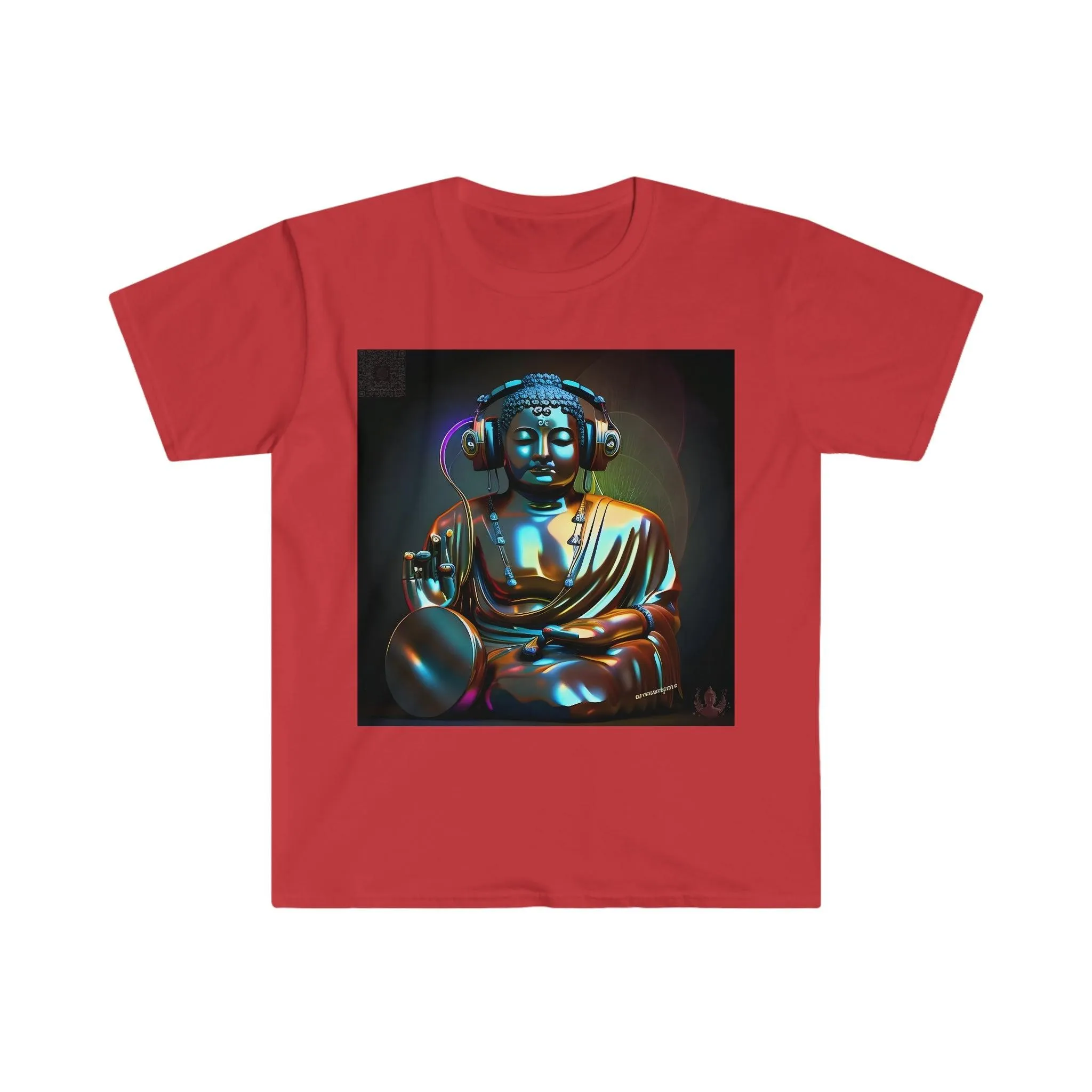 Meta Zen Future Retro v4 - Statue Of A Buddha With Headphones Subtle Smile - Ascii / Ansi Art - Alchemystics.Org