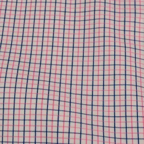 Navy Pink White Plaid Shirt